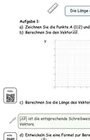 Vorschau - Arbeitsblätter - Die Länge eines Vektors - Deckblatt