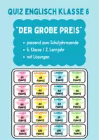 Vorschau - Spiele - Quiz Englisch Klasse 6 Schuljahresende - Deckblatt