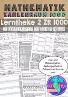 Vorschau - Arbeitsblätter - Zahlenraum bis 1000 Lerntheke Zusatzaufgaben - Deckblatt