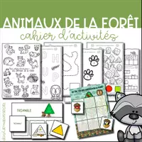 Aperçu - Feuilles d'exercices - Cahier d´activités - Animaux de la forêt - Page de couverture