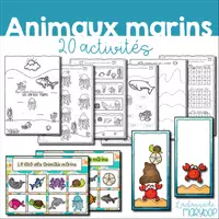 Aperçu - Feuilles d'exercices - Cahier d´activités - Les animaux marins - Océan - Page de couverture