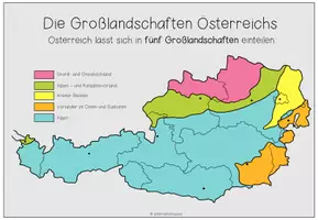 Vorschau - Arbeitsblätter - Großlandschaften Österreichs – Präsentationsfolie mit Arbeitsblatt | Geografie 6.–7. Klasse - Seite 1