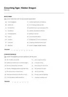 Aperçu - Feuilles d'exercices - Crouching Tiger, Hidden Dragon (fiches de travail en anglais sur le film) - Page 1