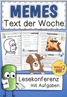 Vorschau - Arbeitsblätter - Text der Woche - MEMES / Lesetext / Lesekonferenz - Deckblatt