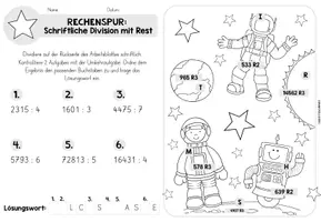 Vorschau - Arbeitsblätter - Schriftliche Division mit Rest - Rechenspur (Kl. 4) - Seite 3