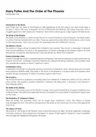 Aperçu - Feuilles d'exercices - Harry Potter And The Order of The Phoenix (fiches de travail en anglais sur le film) - Page de couverture