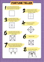 förhandsvisning - Pappersloppa/Fortune Teller Template + Instructions - sida 1