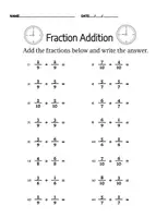 Aperçu - Feuilles d'exercices - Fractions Worksheets:Adding-Subtracting-Dividing-Multiplying - Page 1