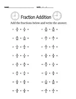 Aperçu - Feuilles d'exercices - Fractions Worksheets:Adding-Subtracting-Dividing-Multiplying - Page 2