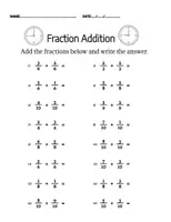 Aperçu - Feuilles d'exercices - Fractions Worksheets:Adding-Subtracting-Dividing-Multiplying - Page 3