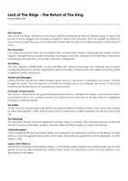Aperçu - Feuilles d'exercices - Lord of The Rings - The Return of The King (fiches de travail en anglais sur le film) - Page de couverture