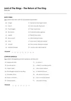 Aperçu - Feuilles d'exercices - Lord of The Rings - The Return of The King (fiches de travail en anglais sur le film) - Page 1