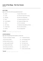 Aperçu - Feuilles d'exercices - Lord of The Rings - The Two Towers (fiches de travail en anglais sur le film) - Page 1