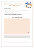 Vorschau - Arbeitsblätter - Wörter mit typischen Nachsilben/Suffixen kennenlernen und üben (Zeitschriftenrallye: Wörter aus Zeitschriften ausschreiben) - Deckblatt
