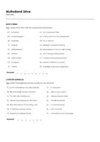 Aperçu - Matériel pour travaux manuels / dessin - Mulholland Drive (fiches de travail en anglais sur le film) - Page 1