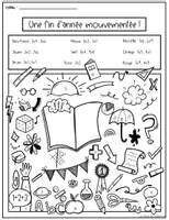 Aperçu - Apprentissages en autonomie - Coloriage de fin d'année (multiplications & classes de mots) - Page 2