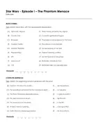 Aperçu - Feuilles d'exercices - Star Wars - Episode I - The Phantom Menace (fiches de travail en anglais sur le film) - Page 1