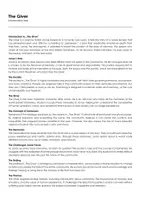 Aperçu - Matériel pour travaux manuels / dessin - The Giver (fiches de travail en anglais sur le film) - Page de couverture