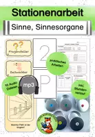 Vorschau - Stundenentwürfe - Stationenarbeit Sinne Sinnesorgane Sachunterricht Klasse 3 - Deckblatt