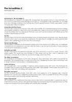 Aperçu - Matériel pour travaux manuels / dessin - The Incredibles 2 (fiches de travail en anglais sur le film) - Page de couverture