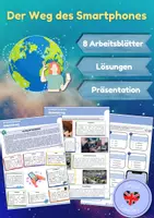 Vorschau - Arbeitsblätter - Der Weg des Smartphones - Arbeitsblätter & Präsentation (Wertschöpfungskette, Folgen, Weltkarte, Konfliktrohstoffe, Quiz, Alternativen...) - Deckblatt