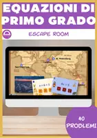 anteprima - Esercizi - Equazioni di primo grado escape room 🇬🇧 - Pagina di copertina