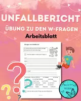 Vorschau - Arbeitsblätter - W-Fragen zum Unfallbericht, Arbeitsblatt - Deckblatt