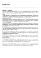 Aperçu - Matériel pour travaux manuels / dessin - Transformers (fiches de travail en anglais sur le film) - Page de couverture