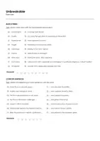 Aperçu - Matériel pour travaux manuels / dessin - Unbreakable (fiches de travail en anglais sur le film) - Page 1