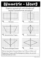 Vorschau - Arbeitsblätter - Flächenformen symmetrisch ergänzen - Symmetrie - Seite 2
