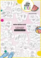 Vorschau - Mal- und Bastelvorlagen - 4 x 15 Sommer-Ausmalbilder (differenziert) - Seite 1