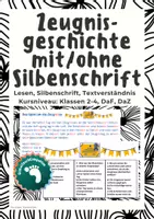 Vorschau - Arbeitsblätter - Geschichte zum Zeugnistag mit/ohne Silbenschrift, - Deckblatt