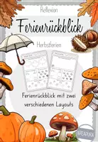 Vorschau - Arbeitsblätter - Ferienrückblick Herbstferien / Rückblick nach den Ferien - Deckblatt
