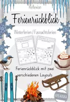 Vorschau - Arbeitsblätter - Ferienrückblick Winterferien / Fasnachtsferien / Sportferien / Rückblick nach den Ferien - Deckblatt