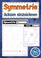 Vorschau - Arbeitsblätter - Symmetrieachsen in Flächenformen einzeichnen - Deckblatt