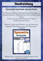 Vorschau - Arbeitsblätter - Symmetrieachsen in Flächenformen einzeichnen - Seite 1