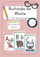 Vorschau - Fördermaterial/Inklusion - Anlautbilder für den Buchstaben der Woche - Deckblatt