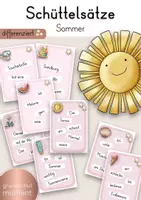Vorschau - Bildkarten - Schüttelsätze Sommer /Kartei / differenziert #edukiferiensale24 - Deckblatt
