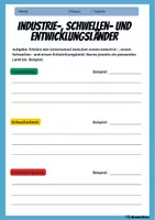 Vorschau - Arbeitsblätter - Industrieländer, Entwicklungsländer, Schwellenländer im Vergleich - Erdkunde für die Sek 1 - Deckblatt