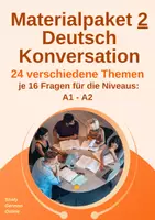 Vorschau - Stundenentwürfe - DAF/DAZ Materialpaket 𝟐 - 24 Konversationsthemen A1 - A2, Konversation, Deutsch, Sprechübung - Deckblatt