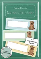 Vorschau - Anderer Materialtyp - Bärenklasse - Namensschilder (editierbar) - Deckblatt
