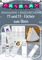 Vorschau - Mal- und Bastelvorlagen - // FÄCHER ALS HILFE FÜR DAS KLEINE EINMALEINS UND EINSDURCHEINS / 1*1 / 1:1 // MATHEMATIK // KLASSEN 2 UND 4 // - Deckblatt