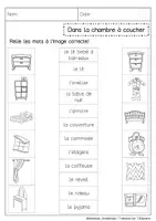 Aperçu - Feuilles d'exercices - Vocabulaire: A la maison / Dans la maison - Page 1
