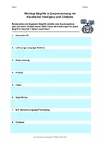 Vorschau - Arbeitsblätter - DIGITALE BILDUNG: Wichtige Begriffe zu Chatbots und KI (PDF/Word) - Seite 1