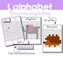 Aperçu - Feuilles d'exercices - L´alphabet - Dessins Mystères - Pixel Art - Page de couverture