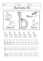 Vorschau - Arbeitsblätter - Buchstabeneinführung B: B/b schreiben lernen - Deckblatt