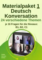 Vorschau - Stundenentwürfe - DAF/DAZ Materialpaket 𝟐 - 24 Konversationsthemen B1,B2, C1, Daf, Daz, Konversation, Deutsch, Sprechübung - Deckblatt