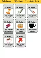 Vista previa - Tarjetas / Manipulativos - Ich habe, wer hat? (Herbst) 1. Klasse Deutsch, DaZ/DaF - Wortschatz Förderung, Hörverstehen, Leseverstehen - Gruppenspiel - página 3
