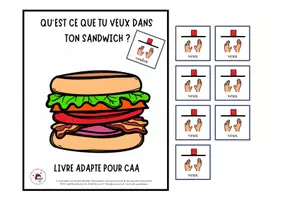 Aperçu - Jeux - Livre adaptée CAA Je veux un sandwich - Page de couverture