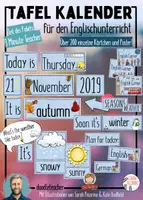 Vorschau - Fördermaterial/Inklusion - Tafelmaterial Englisch - Datum, Wetter, Fächer und mehr - Deckblatt